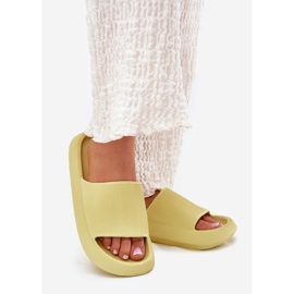 Női könnyű hab papucs egy vastag mész talpon zöld 1