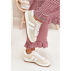 Női cipők sportcipő öko bőr bézsával 2