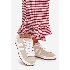 Női cipők sportcipő öko bőr bézsával 1