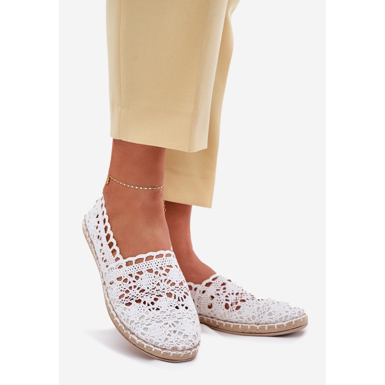 Női csipke fehér espadrilles 1 Női csipke fehér espadrilles 1