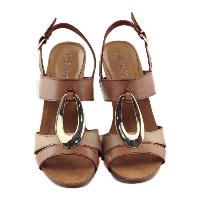 Caprice szandál női cipő díszítéssel 28307 barna sárga 4