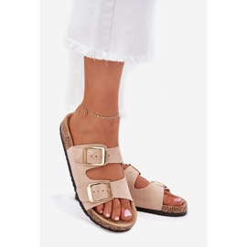 EVento A női papucskapucella öko velúr arany bézs csatokkal 1 EVento A női papucskapucella öko velúr arany bézs csatokkal 1