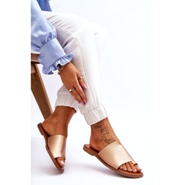 Evento Női öko-bőr arany flip-flops arany aranysárga 3