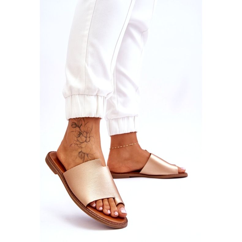 Evento Női öko-bőr arany flip-flops arany aranysárga 5