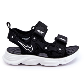 Tobias Boys tépőzáras szandál fekete-fehér 3