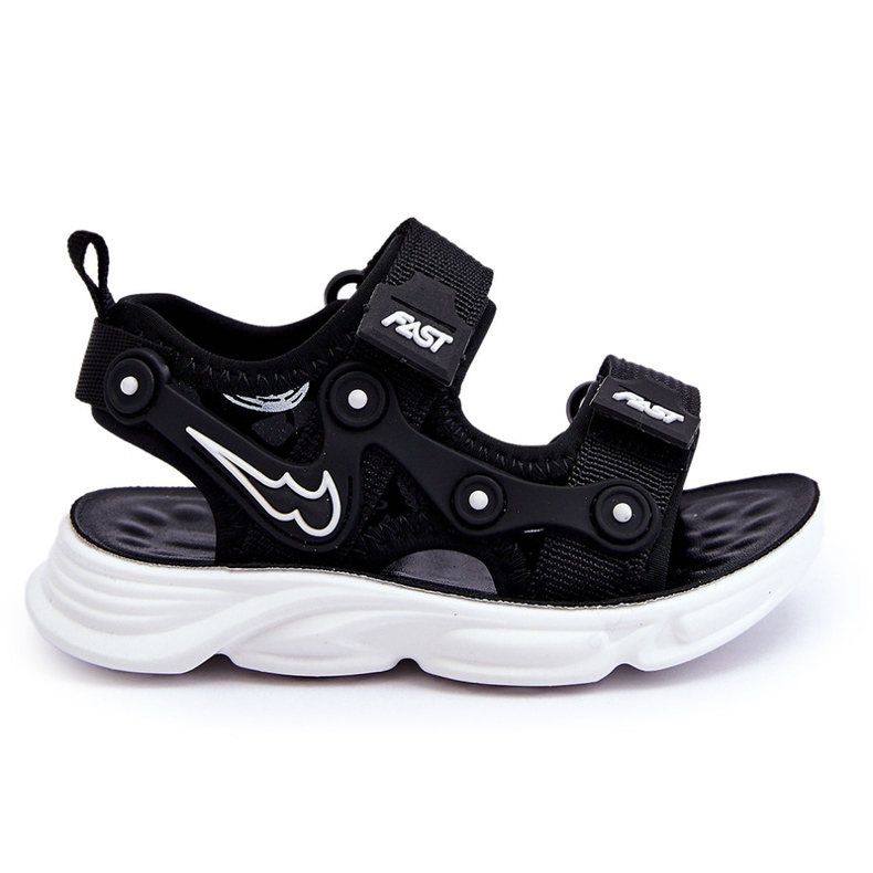 Tobias Boys tépőzáras szandál fekete-fehér 3