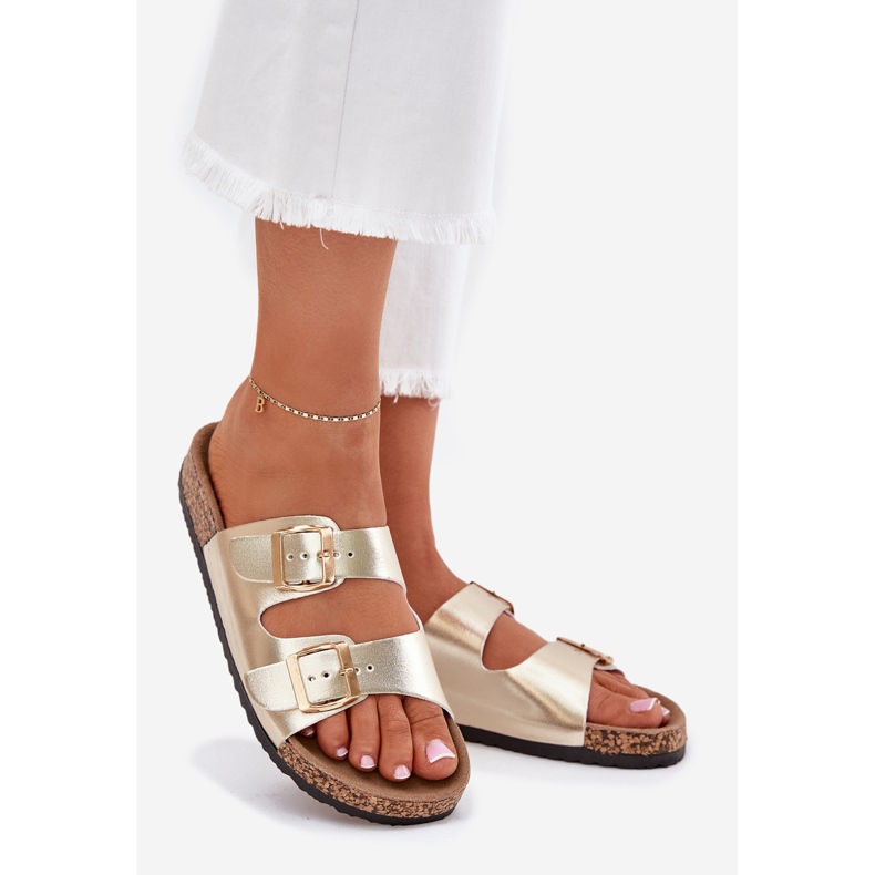 EVento Női papucskarapok öko -léh csatokkal aranysárga 1 EVento Női papucskarapok öko -léh csatokkal aranysárga 1