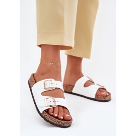 EVento Női papucskapuflopok öko csatokkal fehér bőr 2