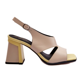S.Barski Női szandál magas sarkú bézs színű D&amp;A MR38-153 2
