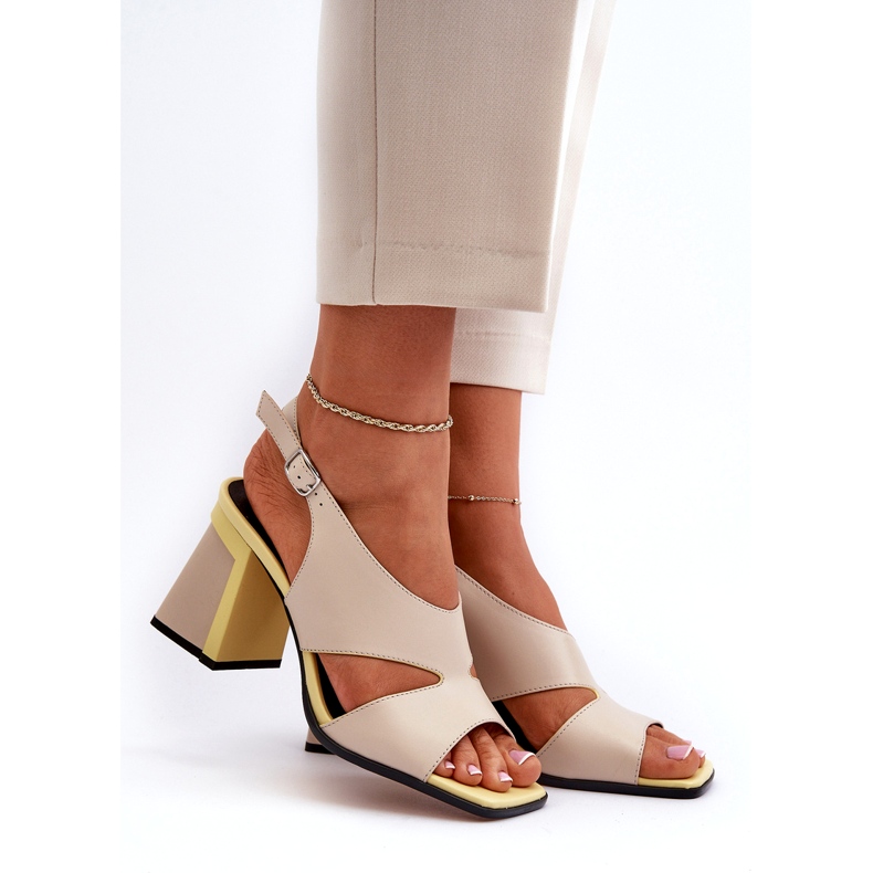 S.Barski Női szandál magas sarkú bézs színű D&amp;A MR38-153 1