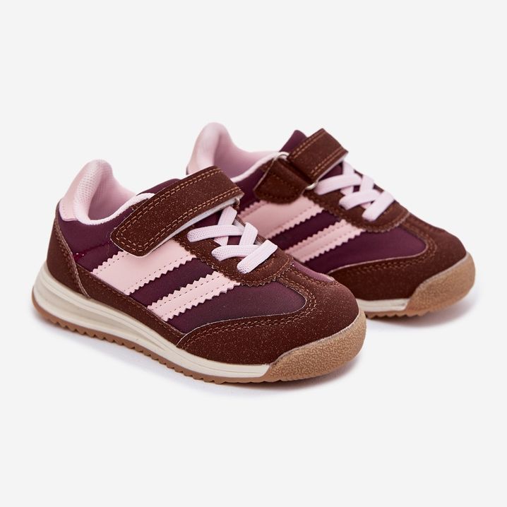 Gyerek cipők sportcipő a tépőzárashoz barna 1