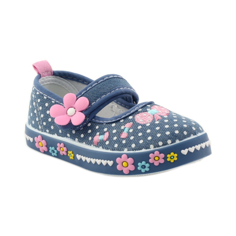 American Club Pöttyös amerikai bőr talpbetétes tornacipő rózsaszín kék fehér 1