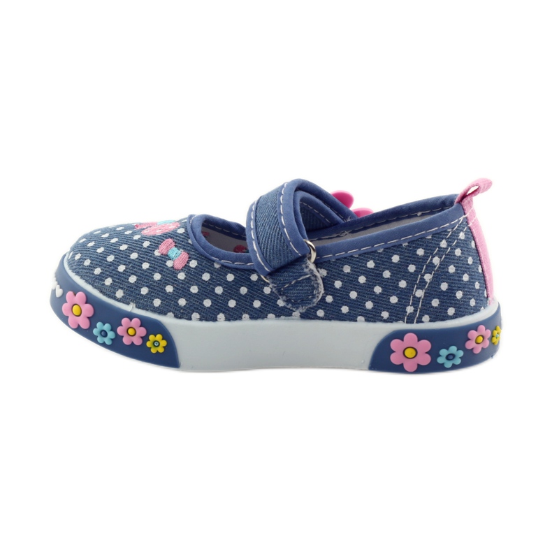 American Club Pöttyös amerikai bőr talpbetétes tornacipő rózsaszín kék fehér 2