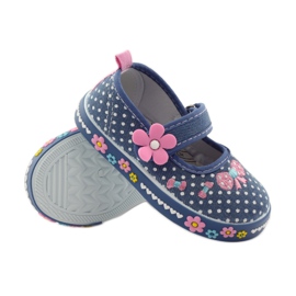 American Club Pöttyös amerikai bőr talpbetétes tornacipő rózsaszín kék fehér 3