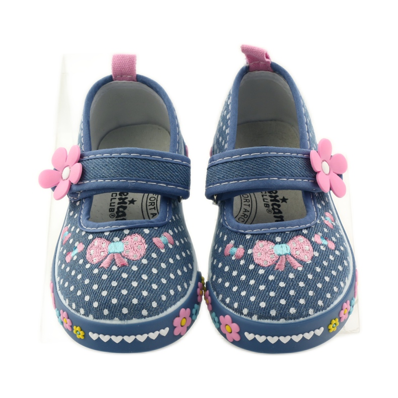 American Club Pöttyös amerikai bőr talpbetétes tornacipő rózsaszín kék fehér 4