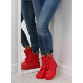 Piros fűzős csizma galoshes D56P piros 2