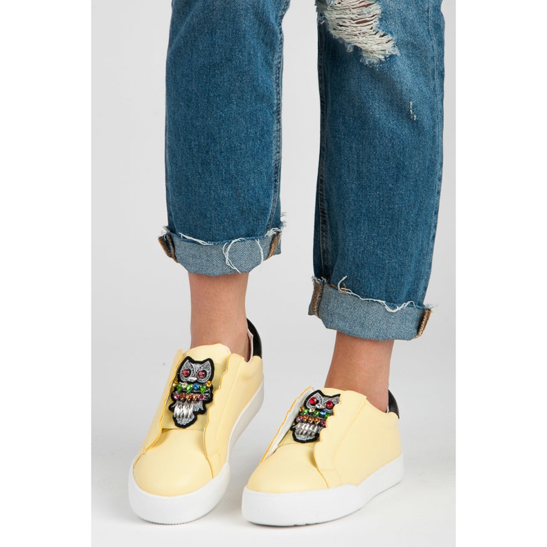 Vices Bebújós tornacipő baglyokkal sárga 1