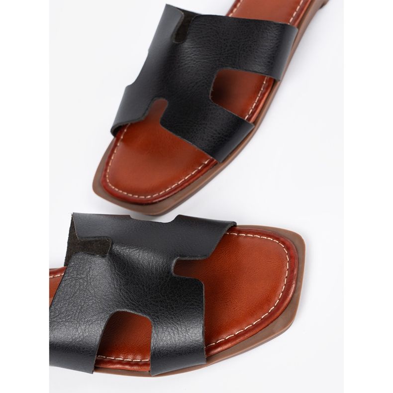 Sergio Leone Fekete flip flopok négyzet alakú lábujjjal 1