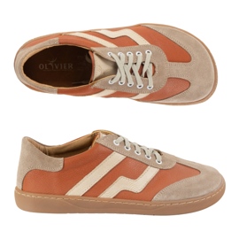 Mezítláb női bőr cipő Olivier Eliza Rude narancssárga 1