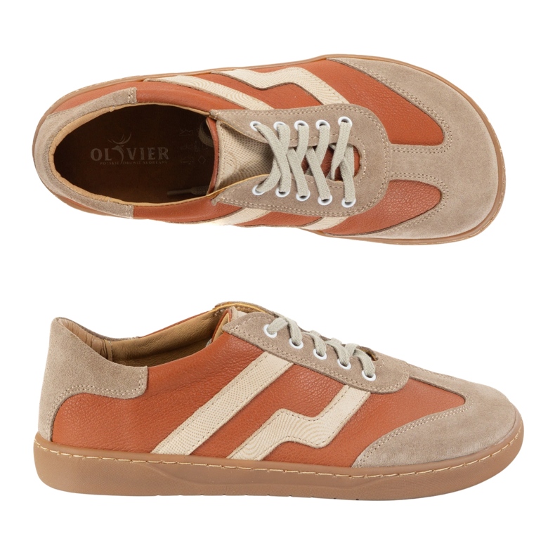 Mezítláb női bőr cipő Olivier Eliza Rude narancssárga 1