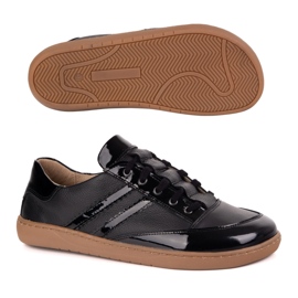 Cipők mezítláb női kaia olivier - anatómiai bőrcipő fekete flotterrel lakkkal 2