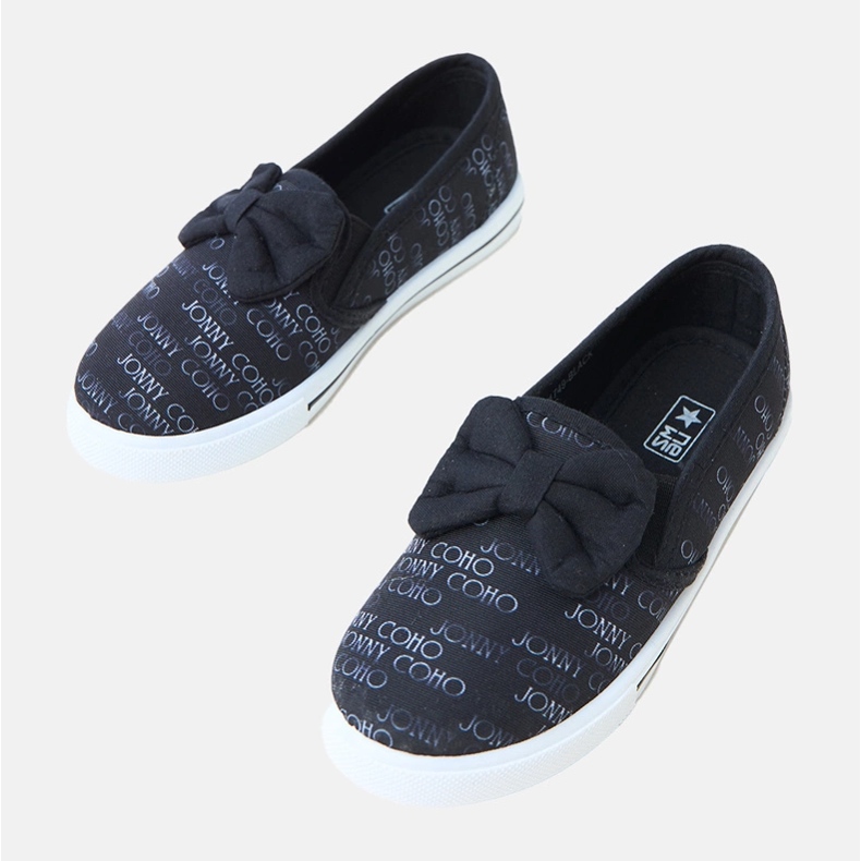 Fekete gyerekek cipők íj 1