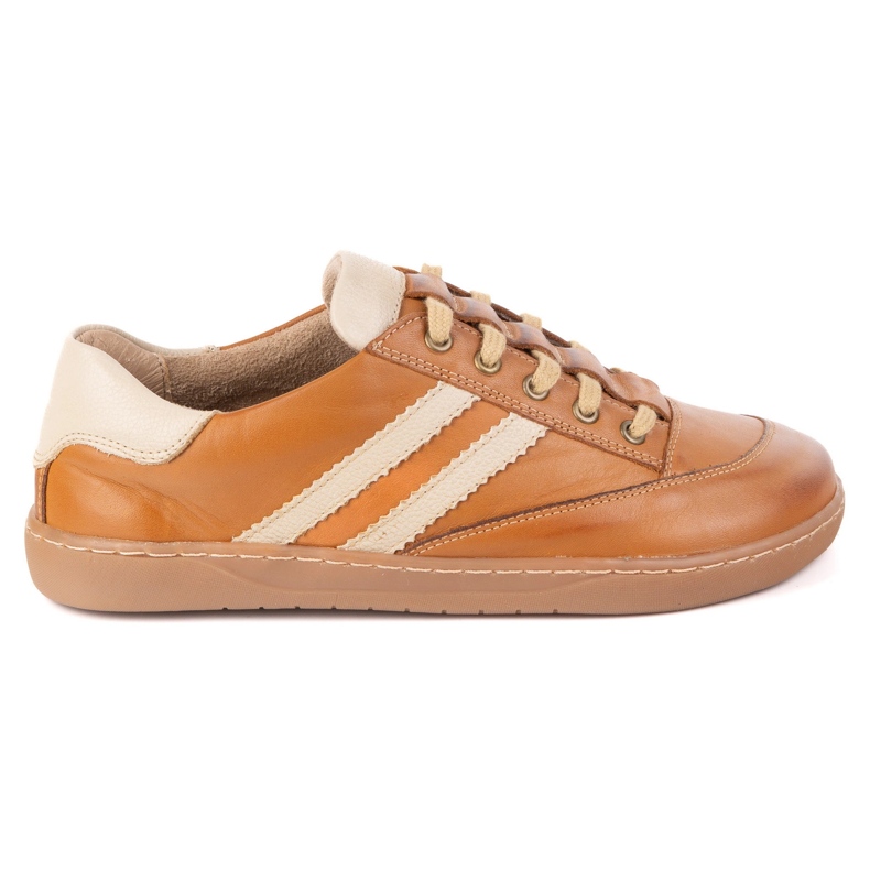 Cipők mezítláb női kaia olivier - világosbarna bőr cipő 1