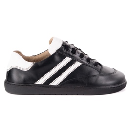 Cipők mezítláb női olivier fekete bőr cipő fehér 2