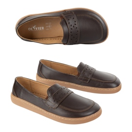 Olivier Női mezítláb inga coafers széles elülső lengyel sötétbarna 2