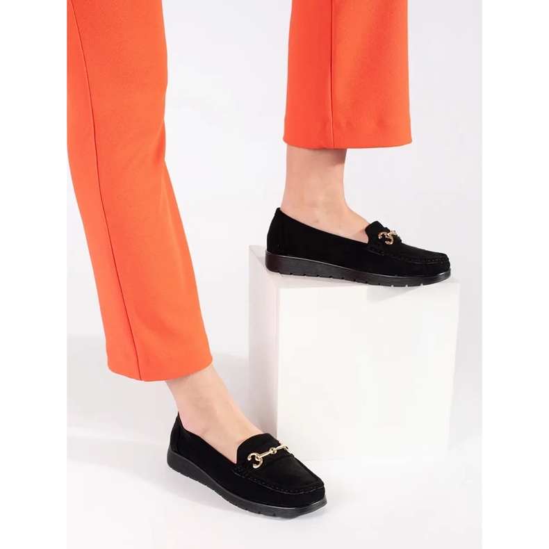 Seastar Fekete női velúr cipők 2