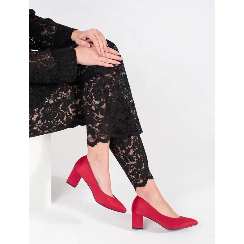 Goodin Vörös velúr női szivattyúk piros 2