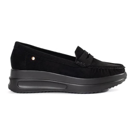 Goodin Suede Loafers egy vastag fekete talpon 1