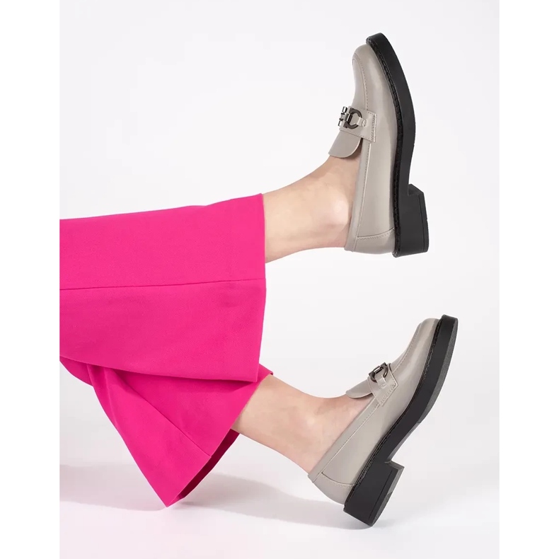 Női cipők a vastag talpon Sergio Leone -on szürke 2