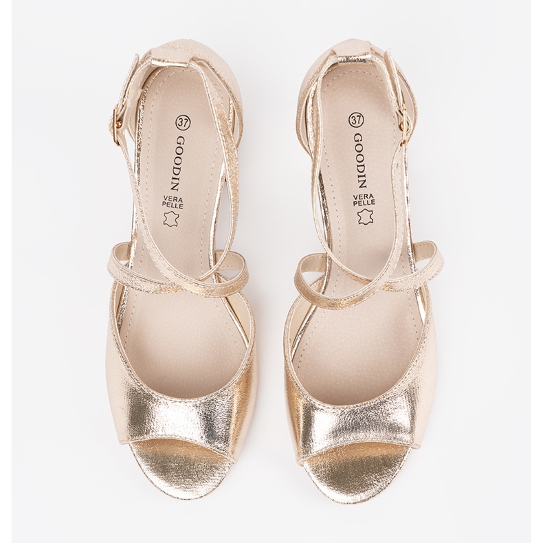 Goodin Arany szandál alacsony oszlopon aranysárga 2