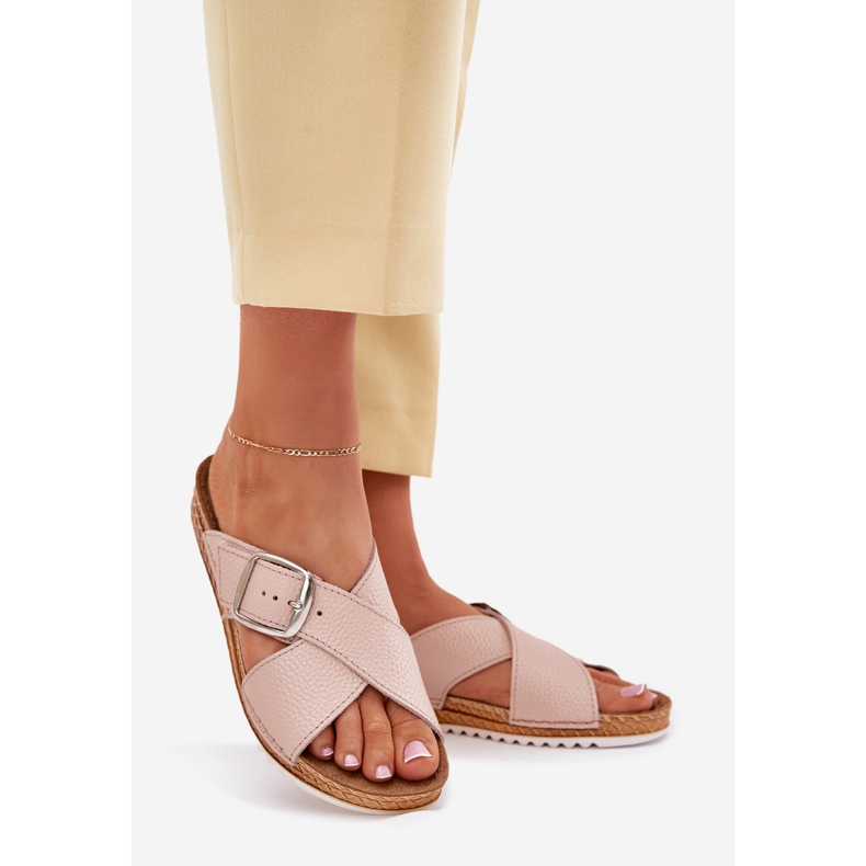 Női bőr papucs inblu vo0004gu csat rózsaszínű 1