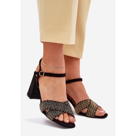 Női Szandál Magas Sarkú Fekete 1