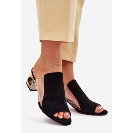 A női papucs flopok az arany postán fekete 1