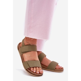 Női bőr szandál inblu aa0001ki zöld 1