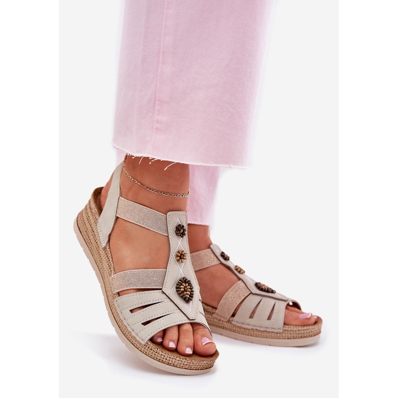 Női ék szandál inblu rv000015 dekorációkkal bézs 1 Női ék szandál inblu rv000015 dekorációkkal bézs 1