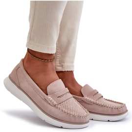 Suede Loafers a Sergio Leone SP012 bézs platformon 5