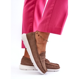 Női velúr cipők a Sergio Leone SP012 platformon világítanak bézs 3