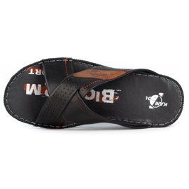 Kampol Férfi bőr papucs 216KAM fekete 6