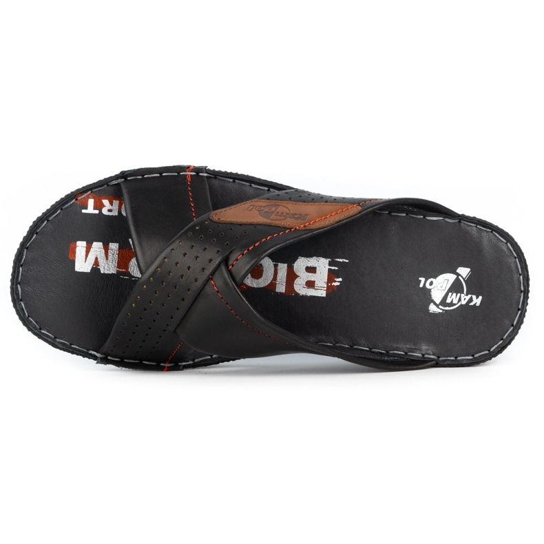 Kampol Férfi bőr papucs 216KAM fekete 6