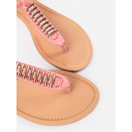 Shelvt Rózsaszín szandál arany dekorációkkal 1