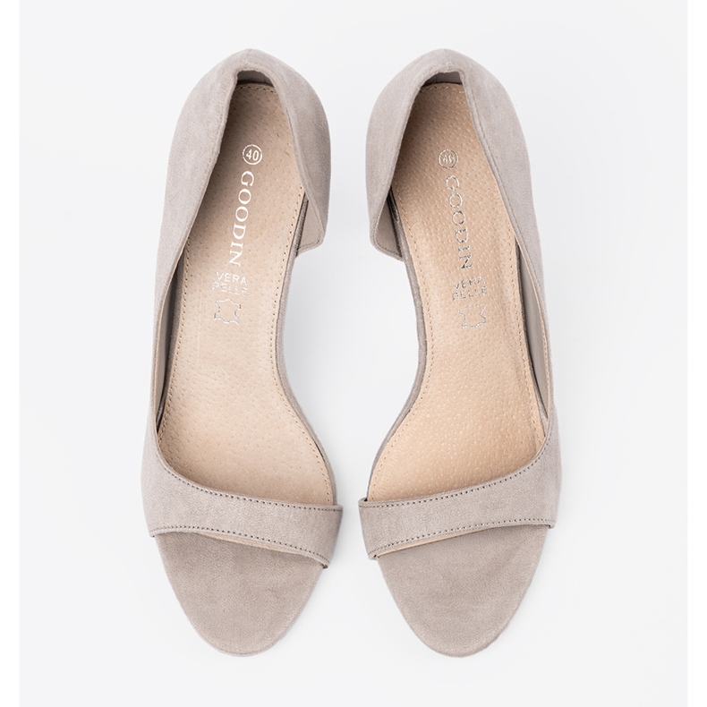 Goodin Szürke velúr szivattyúk csupasz ujjakkal 1