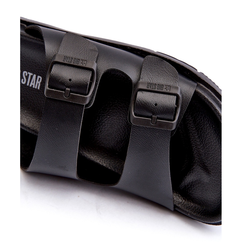 Könnyű férfi papucs csatokkal Big Star NN174597 fekete 2