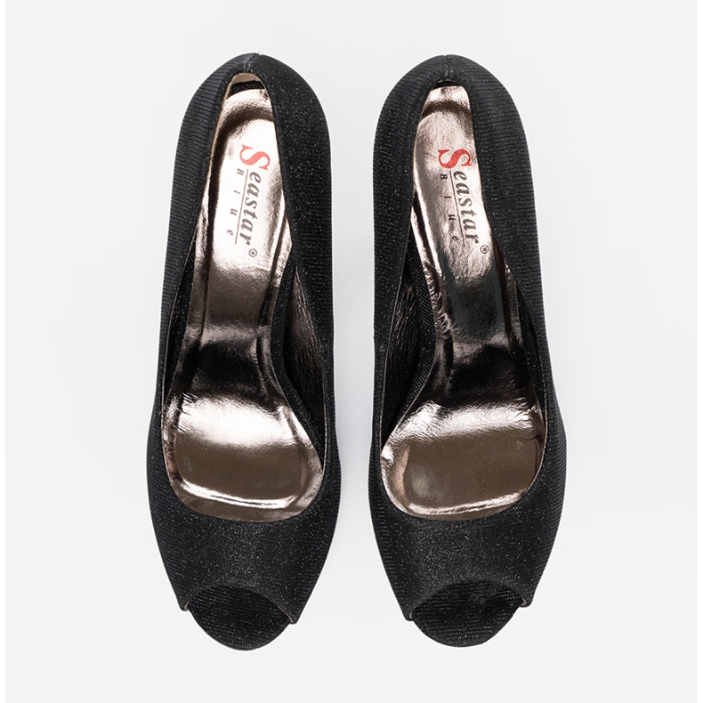 Seastar Fekete csillogó szivattyúk csupasz ujjakkal 2