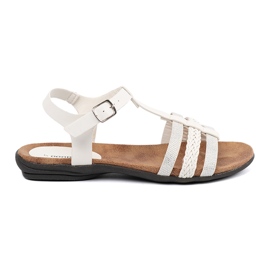 Goodin Fehér női szandál díszített csíkokkal 1 Goodin Fehér női szandál díszített csíkokkal 1