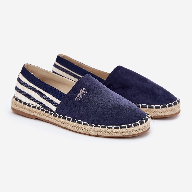 Férfiak öko -suede espadrilles sötétkék 1