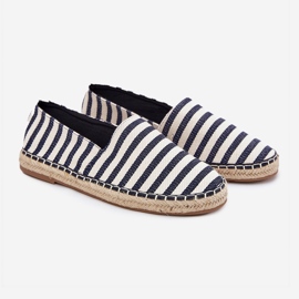 Férfi espadrilles sötétkék csíkokkal 1